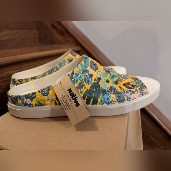 Native shoes Jefferson Clog Print tropical plant print unisex Sz 10W Sz 8M - Picture 11 of 13